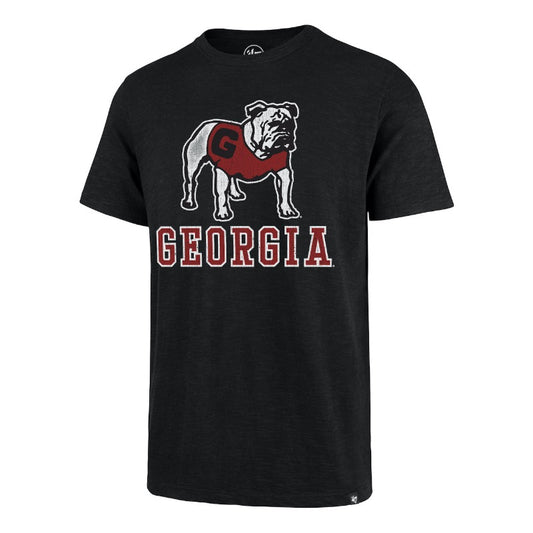 UGA 47 Brand Standing Bulldog Over Georgia Grit Scrum Tee