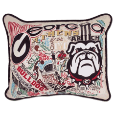 UGA Embroidered Pillow
