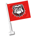 UGA New Bulldog Head Car Flag