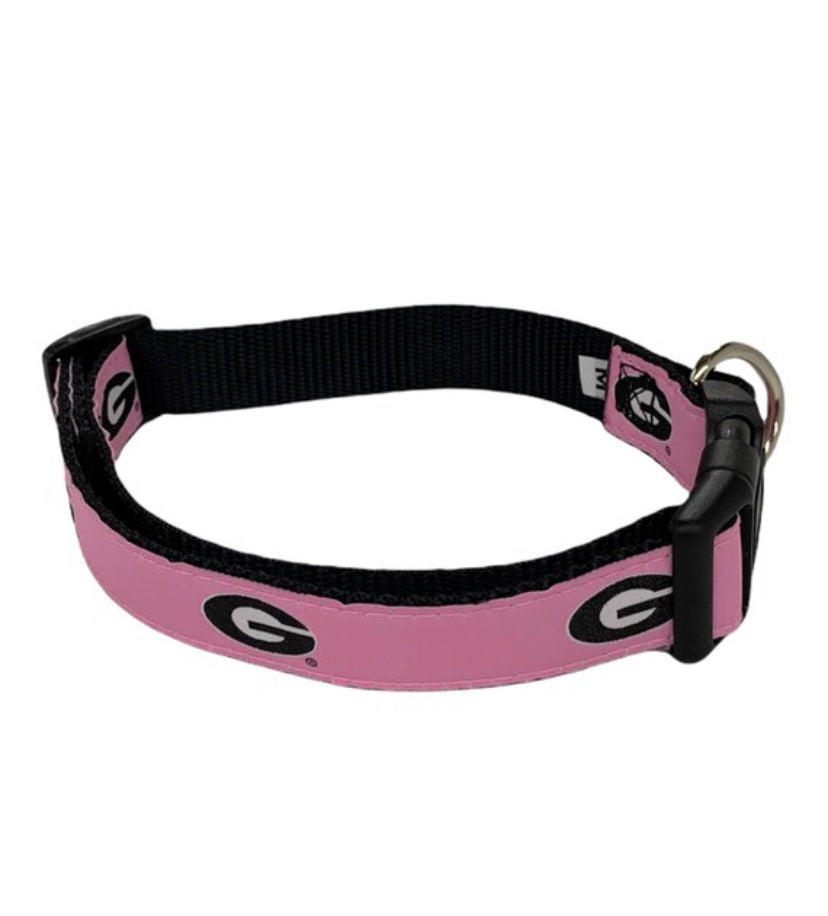 UNC Dog Collar in Pink with North Carolina Logos – Shrunken Head