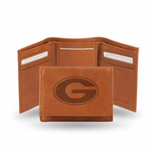UGA Leather Embossed Tri-Fold Wallet