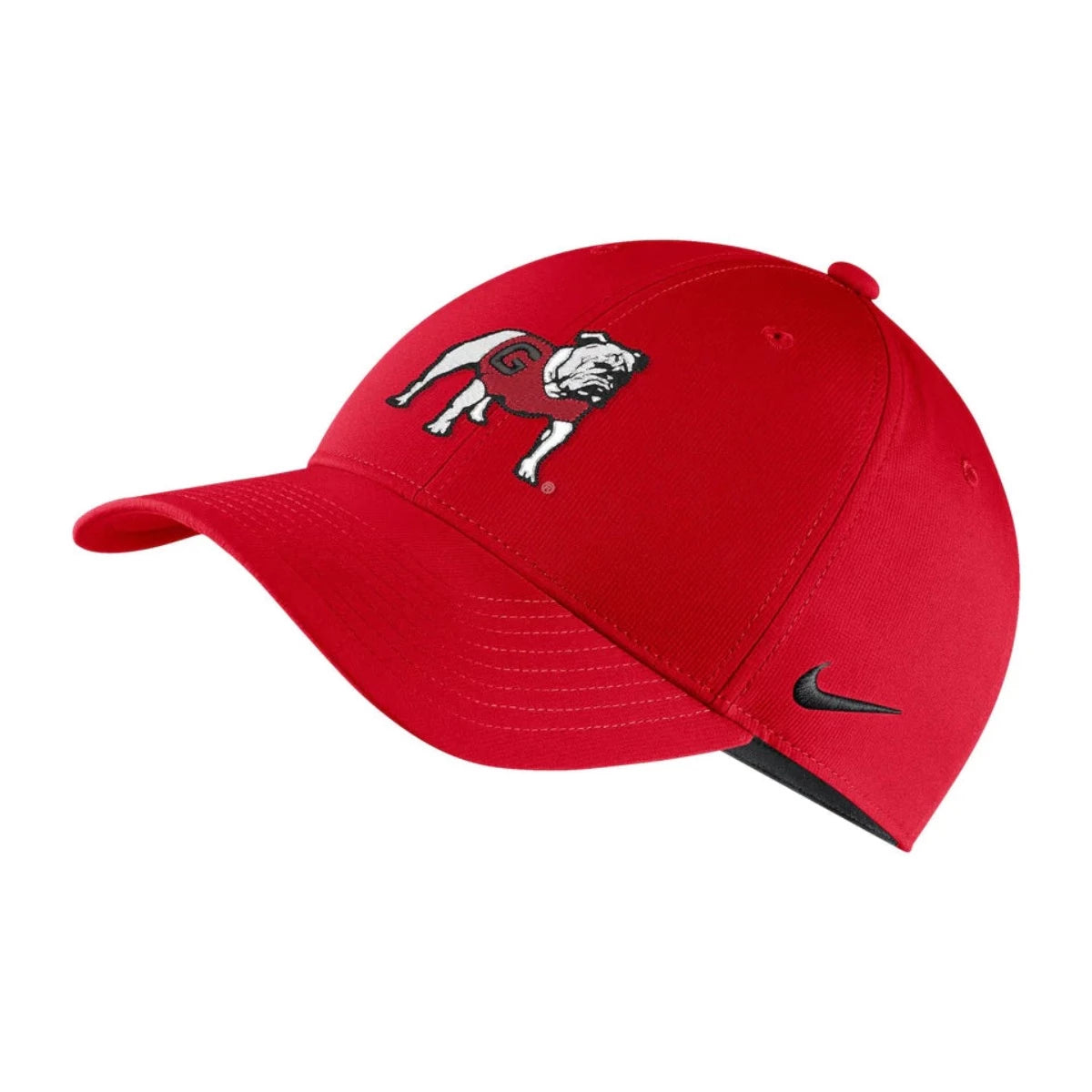 UGA Nike Red Legacy91 Hat with Standing Bulldog