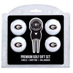 UGA 4 Balls + Divot Tool + Ball Marker Gift Set