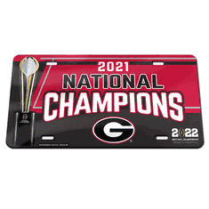 UGA 2021 National Champions Trophy License Plate