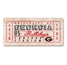 UGA Vintage Ticket Wooden Fridge Magnet